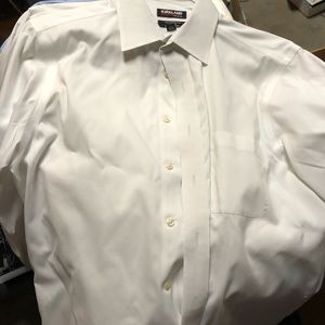 Lot of 6 Men’s Button-down Dress Shirts Blue White